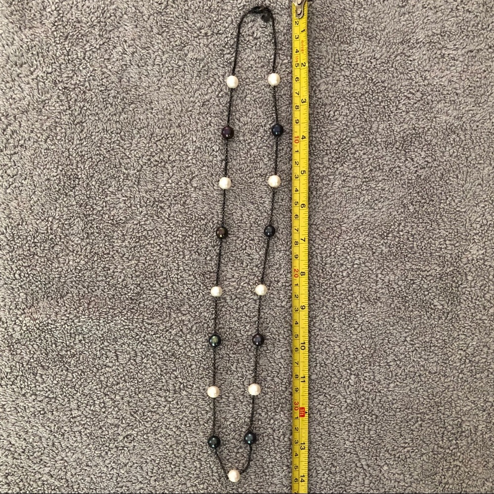 Disney 925 Freshwater Pearl Station Necklace 28”